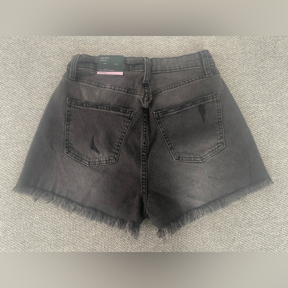 Wild Fable Black Jean Shorts Distressed Frayed Hem - Picture 2 of 11